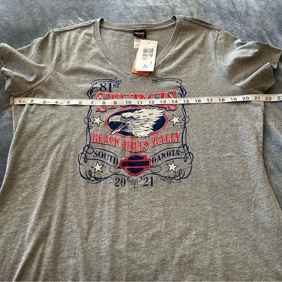 NWT Harley-Davidson Rally Eagle Label Heather Grey T-Shirt Sturgis Rally 2021 - Picture 14 of 14